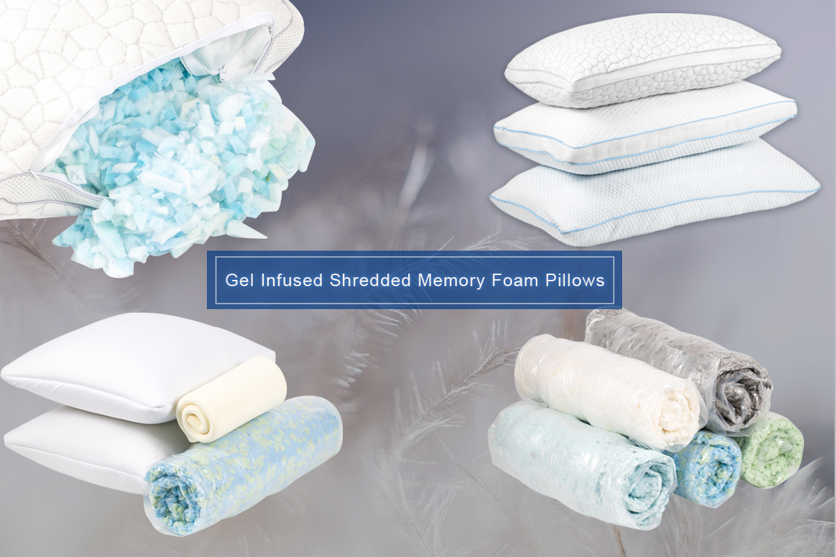 Gel infused shredded memory foam